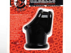 Oxballs Powerballs Cocksling & Ball Stretcher – Black, Thermoplastic Rubber (TPR) – Enlarging Gear for Men