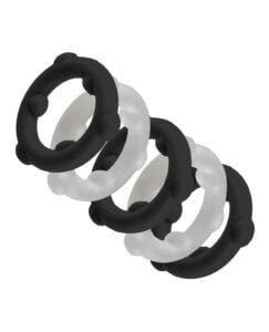 Oxballs Gearheads 5 Pack Spinner Silicone Cockrings - Black and Colorful Variety