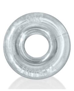 Oxballs Rimz Single Ring - Clear, Soft Plush Grip Cock and Ball Ring for Extended Comfort