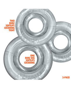Oxballs Rimringz Multi Size 3 Pack of Cock Rings - Clear