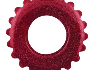 Oxballs Plushy Single Ring - Cherry Lips | Soft, Stretchy Cock and Ball Enhancer with Glittery Metallic Finish