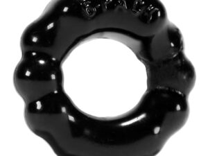 Oxballs Atomic Jock 6-Pack Shaped Cockring in Black - Flexible and Stretchy TPR Design
