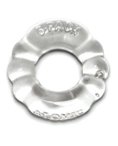 Oxballs Atomic Jock 6-Pack Shaped Cockring - Clear, Flexible and Stretchy for Men