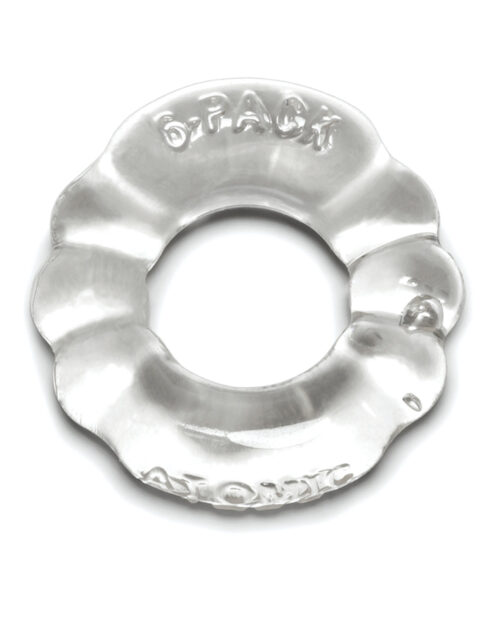 Oxballs Atomic Jock 6-Pack Shaped Cockring - Clear, Flexible and Stretchy for Men