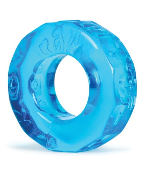 Oxballs Atomic Jock Sprocket Cockring – Ice Blue – Comfortable Stretchy TPR Design