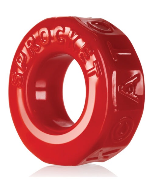 Oxballs Atomic Jock Sprocket Cockring - Red, Flexible and Comfortable TPR Design