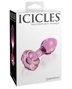 Icicles No. 48 Pink Glass Anal Plug by Pipedream Products - Medium Size Pink