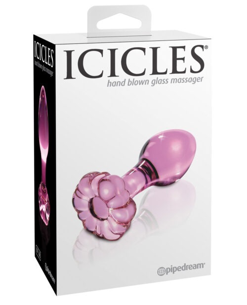 Icicles No. 48 Pink Glass Anal Plug by Pipedream Products - Medium Size Pink