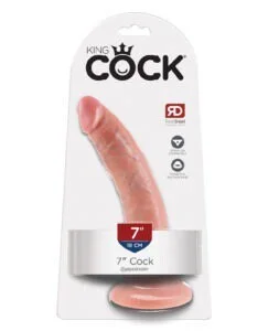King Cock 7-inch Ivory Dildo with Vibrating Function by Pipedream Products (Part No. 550221)