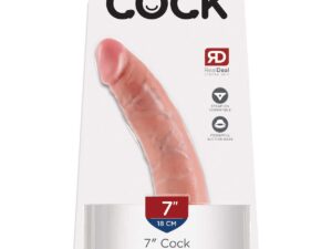 King Cock 7-inch Ivory Dildo with Vibrating Function by Pipedream Products (Part No. 550221)