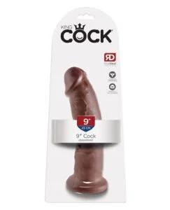King Cock 9″ Brown Vibrating Dildo – Realistic Design with Suction Cup by Pipedream Products