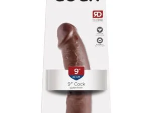 King Cock 9″ Brown Vibrating Dildo – Realistic Design with Suction Cup by Pipedream Products
