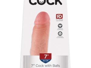 King Cock 7" Cock with Balls - Ivory by Pipedream Products, Part No. 550621