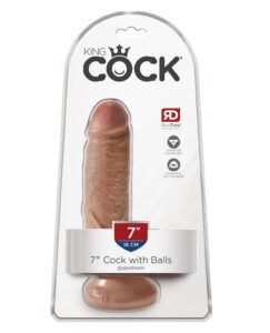 King Cock 7-inch Vibrating Dildo with Suction Base by Pipedream Products, Tan