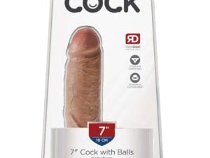 King Cock 7-inch Vibrating Dildo with Suction Base by Pipedream Products, Tan