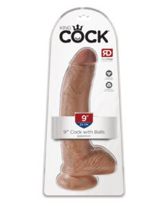 King Cock 9" Cock with Balls - Tan by Pipedream Products (Part No. 550822)