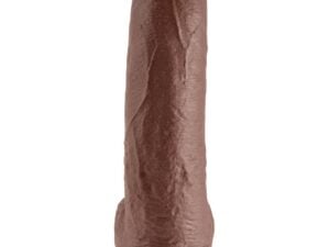 King Cock 9 inch Brown Dildo with Veins and Vibrating Function by Pipedream Products