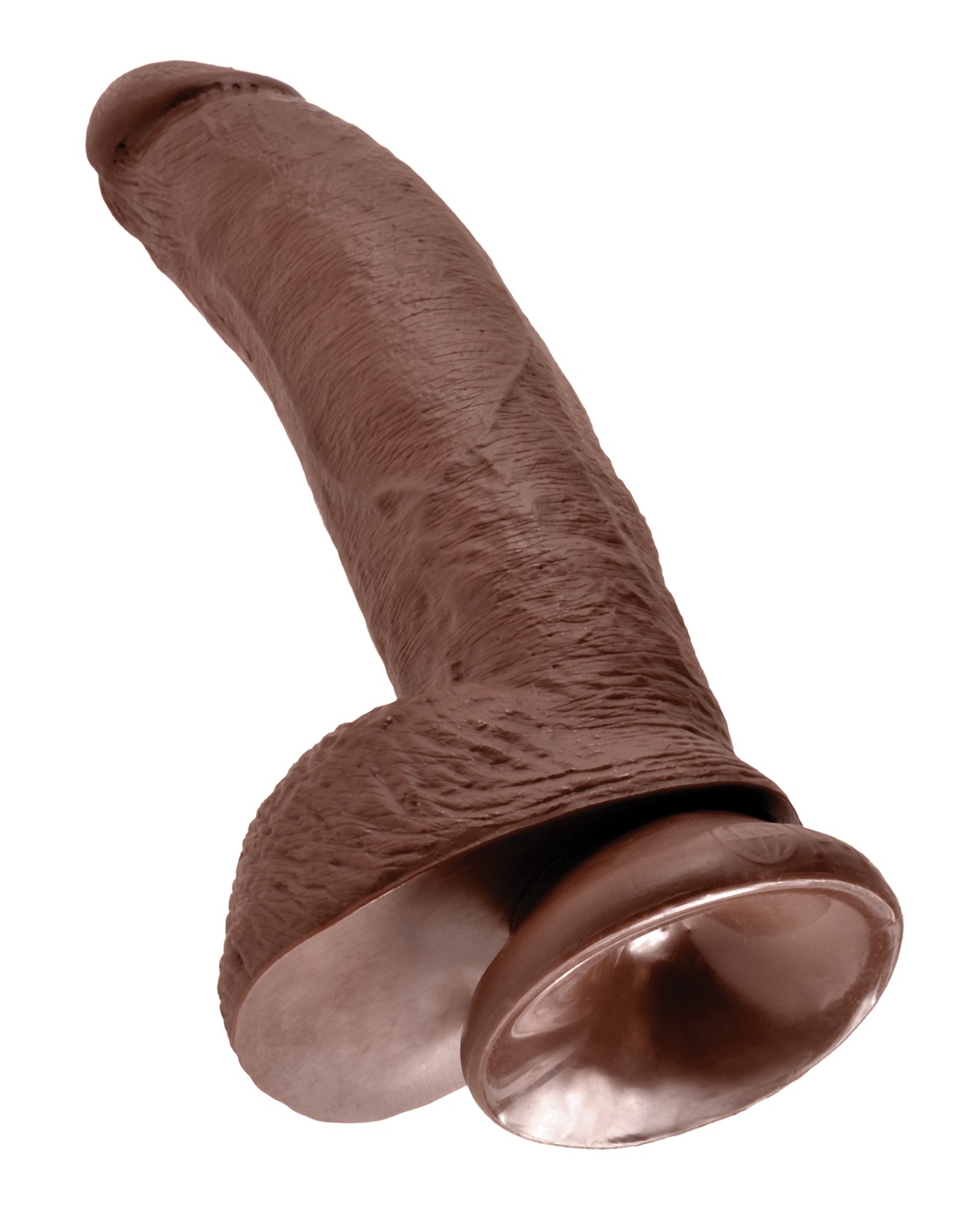 King Cock 9 inch Brown Dildo with Veins and Vibrating Function by Pipedream Products - Image 4
