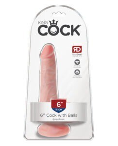 King Cock 6-inch Flesh Dildo with Balls by Pipedream Products - Realistic Ivory Design
