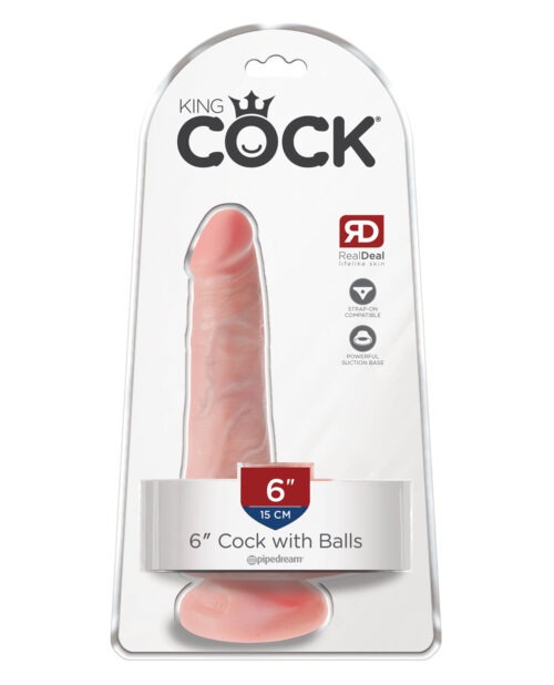 King Cock 6-inch Flesh Dildo with Balls by Pipedream Products - Realistic Ivory Design