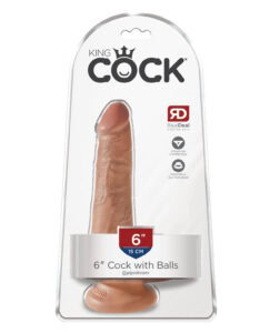 King Cock 6-inch Tan Dildo with Veined Detail and Suction Base by Pipedream Products (Part No. 553122)
