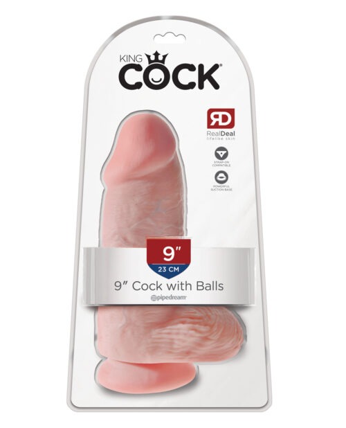 King Cock 9" Chubby Flesh Silicone Dildo by Pipedream Products - Ivory