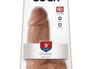 King Cock 9" Chubby Vibrating Dildo in Tan by Pipedream Products