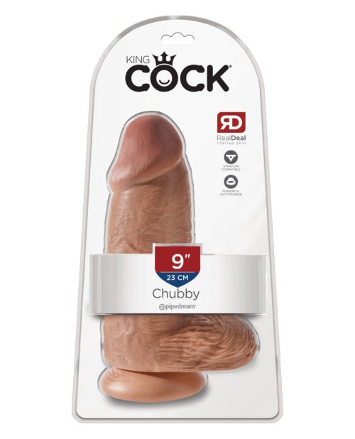 King Cock 9" Chubby Vibrating Dildo in Tan by Pipedream Products