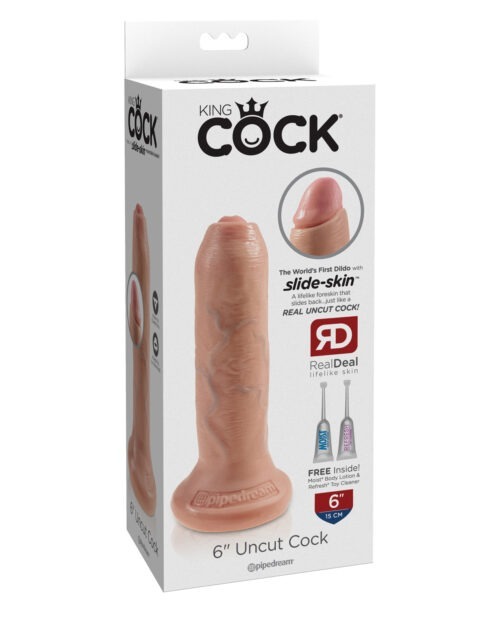 King Cock 6-Inch Uncut Dildo with Movable Foreskin - Pipedream Products