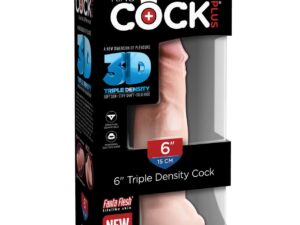 King Cock Plus 6" Triple Density Cock by Pipedream Products - Realistic TPE Dildo with Suction Cup, Ivory
