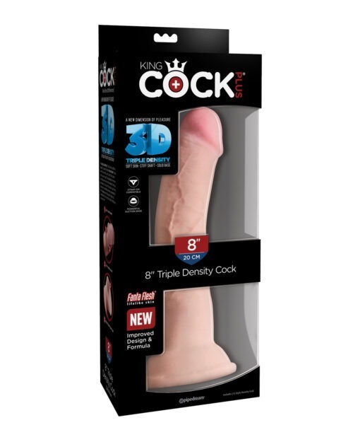 King Cock Plus 8-Inch Triple Density Dildo by Pipedream Products - Realistic Ivory Design
