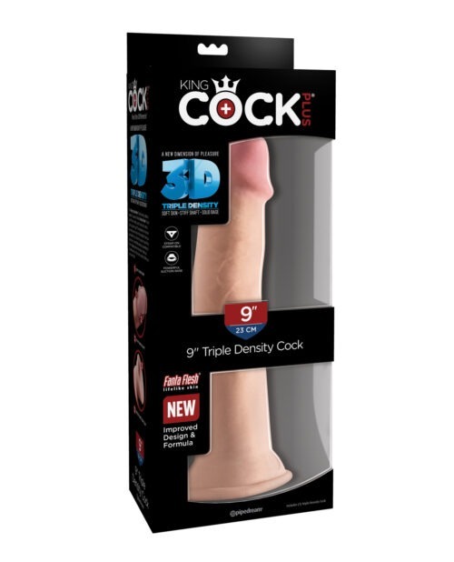 King Cock Plus 9" Triple Density Dildo by Pipedream Products, Ivory