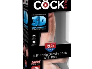 King Cock Plus 6.5" Triple Density Dildo with Suction Cup by Pipedream Products - Realistic Ivory