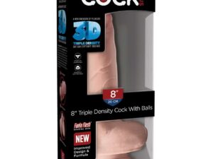King Cock Plus 8-Inch Triple Density Silicone Dildo with Balls by King Cock – Realistic Ivory