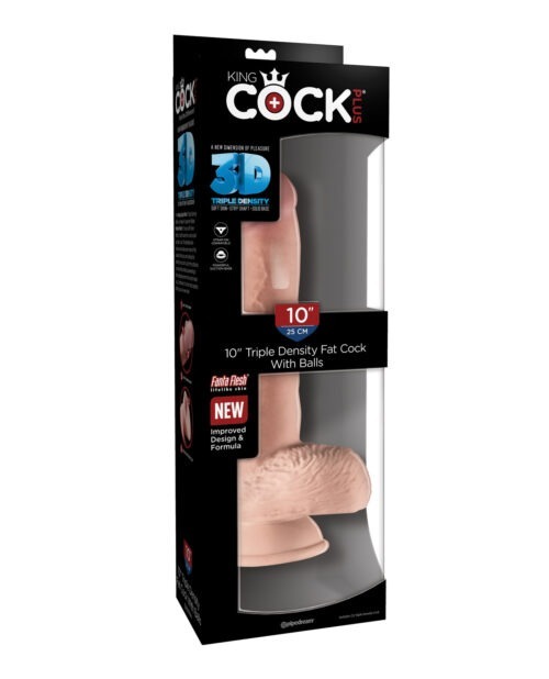 King Cock Plus 10" Triple Density Fat Cock with Balls by Pipedream Products