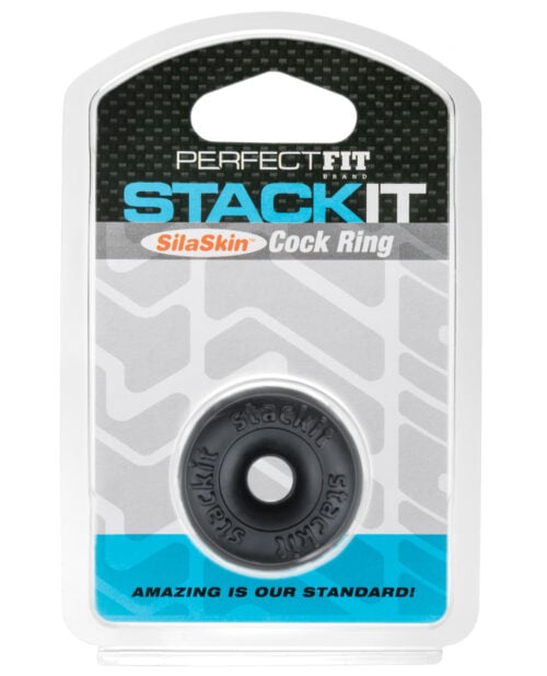Perfect Fit Stackit Cock Ring - Black for Enhanced Comfort and Extended Wear