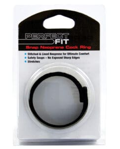 Perfect Fit Neoprene Snap Cock Ring – Adjustable Penis Enhancement Ring in Black