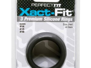 Perfect Fit Xact Fit 3 Ring Kit S/M - Black | Penis Enhancement Silicone Rings
