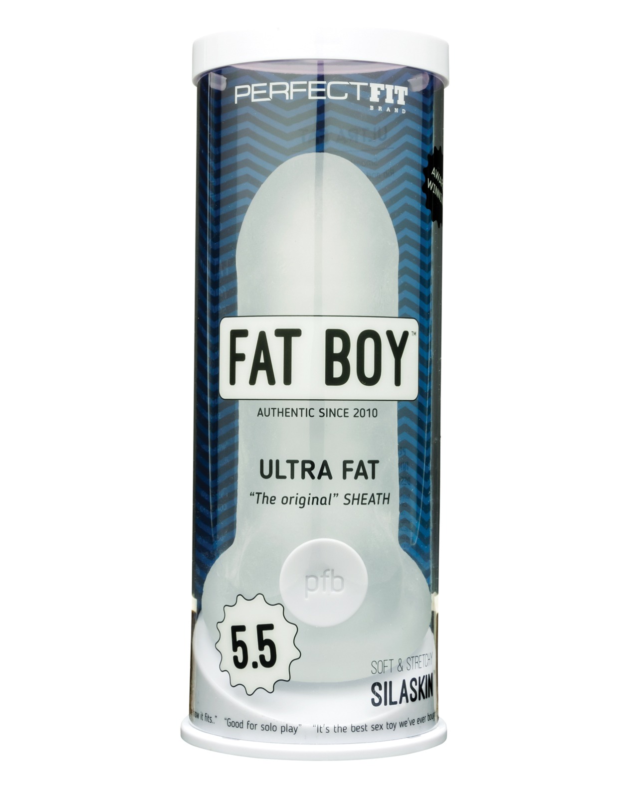 Perfect Fit Fat Boy Original Ultra Fat Sheath - 5.5 inch Clear Silicone Penis Enhancement - Image 2