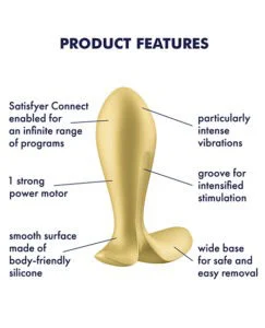 Satisfyer Intensity Plug Medium Yellow Silicone Vibrating Anal Plug with App Control