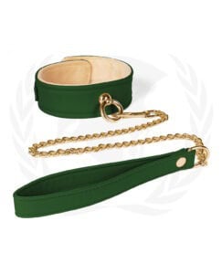 Spartacus Plush Lined PU Collar & Chained Leash – Green by Spartacus, Part No.