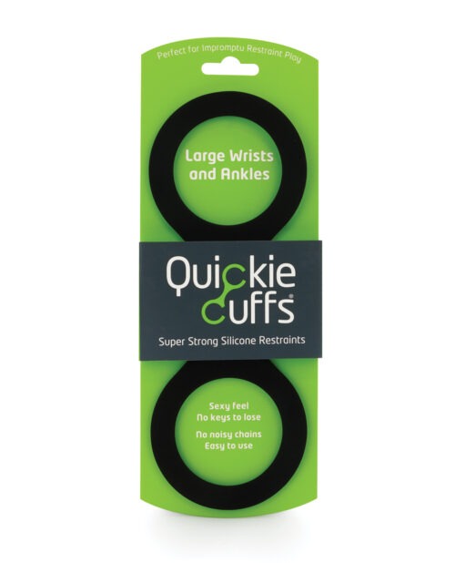 Creative Conceptions Quickie Cuffs Large Black - Flexible Silicone Bondage Restraints