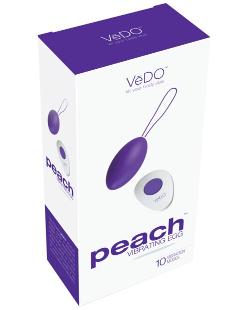 VeDO Peach Rechargeable Egg Vibe - Into You Indigo with Wireless Remote Control