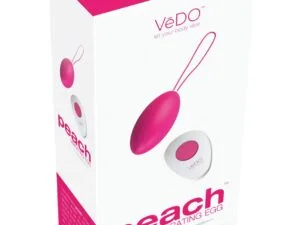 VeDO Peach Rechargeable Egg Vibe – Foxy Pink, Wireless Remote Control, 10 Vibration Modes, Waterproof and USB