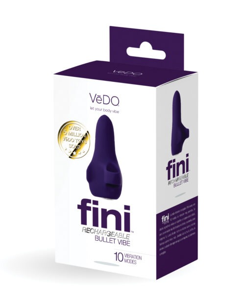 VeDO Fini Rechargeable Bullet Vibe - Purple, Waterproof Clitoral Stimulator with 10 Vibration Modes