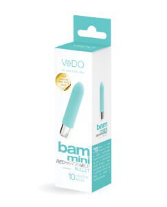 VeDO Bam Mini Rechargeable Bullet Vibrator - Turquoise