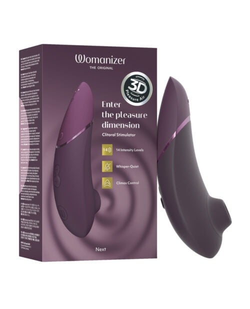 Womanizer Next 3D Climax Control Pleasure Air Stimulator - Dark Purple by Womanizer
