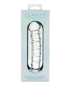 Clarity Seraphic Spiral Glass Dildo - Hand-Blown Borosilicate with Spiral Texture for Enhanced Sensation