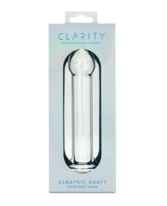 Clarity Seraphic Serenade Glass Dildo - Hand-Blown Borosilicate with Spiral Texture and Ergonomic Design