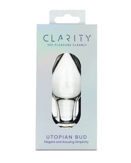 Clarity Utopian Bud 3.5-Inch Handcrafted Borosilicate Glass Butt Plug for Beginners and Advanced Users